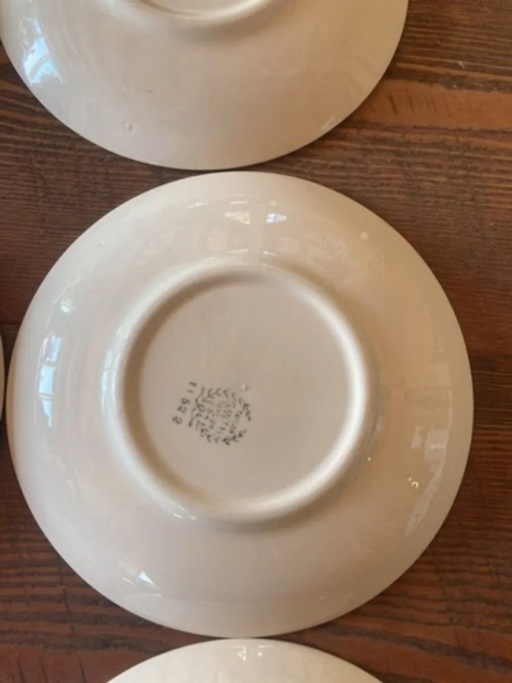 6 Teacup Saucers Taylor Smith Taylor Swiss Provincial 6” Yellow Antique 1952